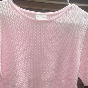 Cozy Pink Cable Knit Sweater
